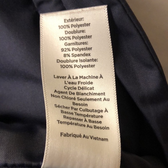 T by Talbots Navy Chevron Quilted Vest - Picture 11 of 12